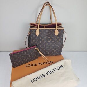 LV Louis Vuitton Monogram Neverfull MM Tote Bag M41178.